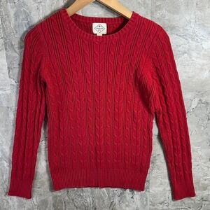 St. John's Bay Red cable knit sweater Woman's Size Small  #cableknit #winterwear